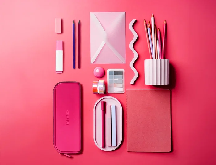 Antartik Estuche portatodo Prisma silicona soft rosa fucsia