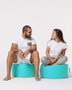 Atelier Del Sofa Puf de Jardín Redondo - Turquesa, Máxima Comodidad, Estilo y Sostenibilidad, 100% Poliéster Reciclado, Impermeable, Diámetro 55cm