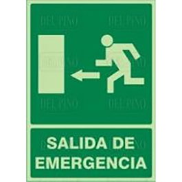 DUVER Señal 901 Plast.297X210'' S.Emerg.Izd''Lum. Salida Emergencia Flecha Izda(Letra-Pictograma)