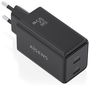 Aisens Cargador GaN 65W con 2x USB-C PD3.0 QC4.0, Negro