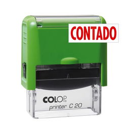 Sello Ent.Aut. Colop Printer C20 (38X14 Mm.) Contado Tinta Roja
