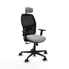 PIQUERAS Y CRESPO Silla de oficina Alfera con mecanismo Sincro, Gris claro y Negro