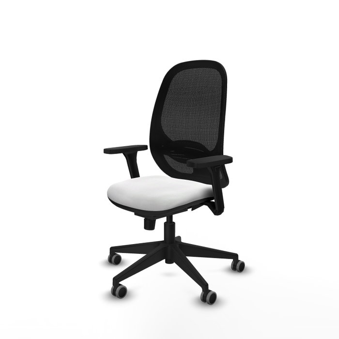 PIQUERAS Y CRESPO Silla de oficina Cilanco con mecanismo Sincro, Blanco y Negro
