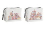 DKD Home Decor Surtido de 2 Neceser Canvas Impermeable Casitas