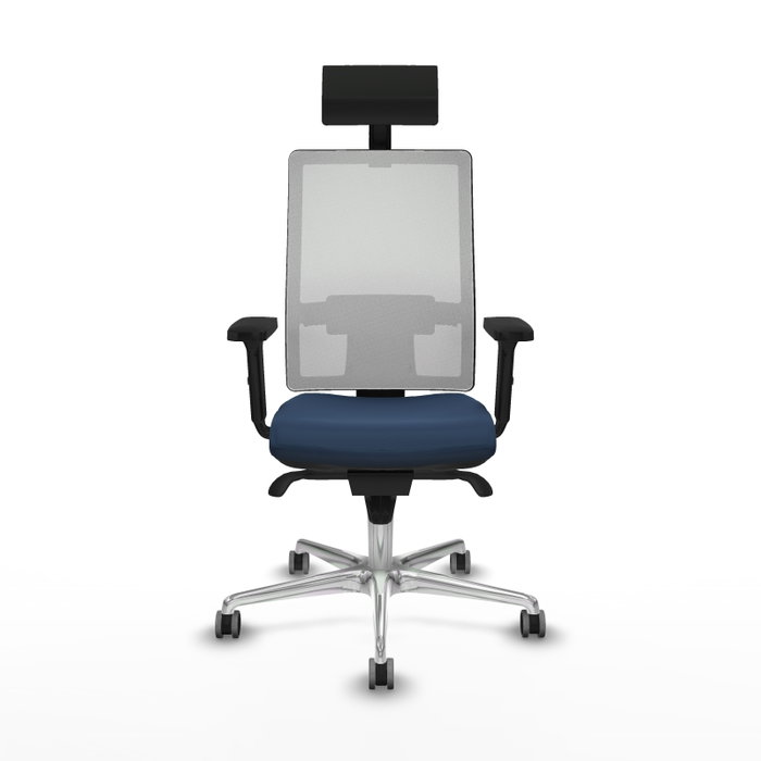 PIQUERAS Y CRESPO Silla de oficina Horna con mecanismo Sincro, Azul marino y Blanco