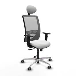 PIQUERAS Y CRESPO Silla de oficina Zulema con mecanismo Sincro, Gris y Blanco