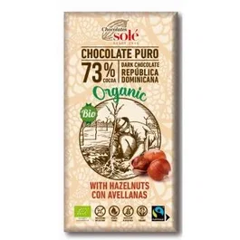 Chocolates Sole Chocolate Negro 73% Cacao Con Avellanas 150g Ecológico