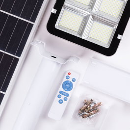 Farola Solar LED 400W Blanco Frío con Control Remoto y Panel 6V 35000mAh Blanco Frío 6000°K