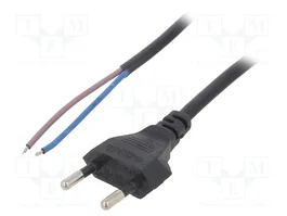 AKYGA Cable de alimentación H03VVH2-F 2x0,75mm2 1,5m