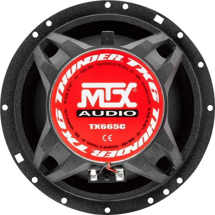 Mtx Audio TX665C Altavoces coaxiales de 2 vías 16.5cm 90W RMS 4 Ohm chasis aluminio tweeter neodimio