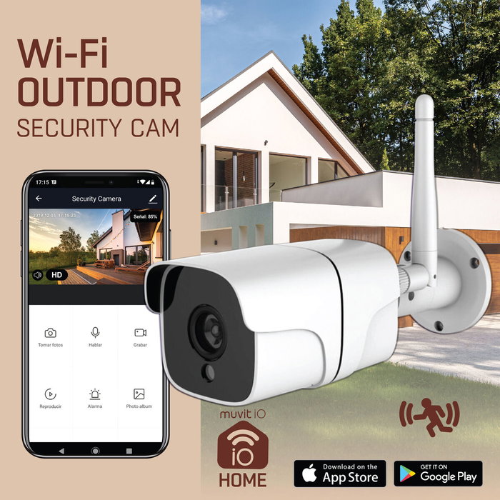 muvit iO cámara de seguridad WiFi full HD 1080P Exterior muvit iO cámara de seguridad WiFi full HD 1080P Exterior