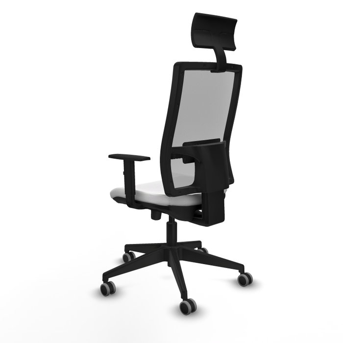 PIQUERAS Y CRESPO Silla de oficina Horna con mecanismo Sincro/Traslack, Blanco y Gris