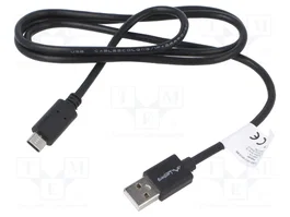 LANBERG Cable USB 2.0 de USB A a USB C, 1m, Negro