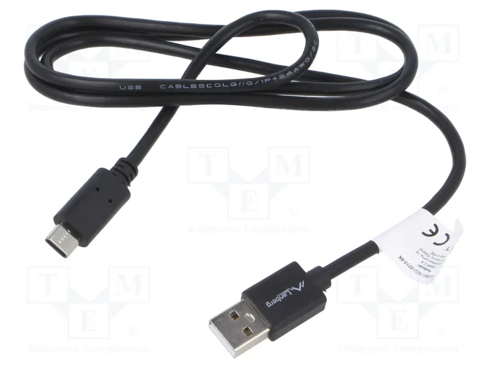 LANBERG Cable USB 2.0 de USB A a USB C, 1m, Negro LANBERG Cable USB 2.0 de USB A a USB C, 1m, Negro