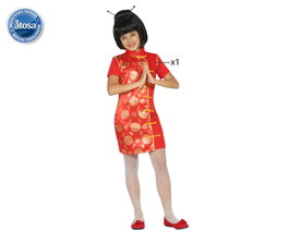 Disfraz China Niña Infantil Rojo Talla 3-4 Años