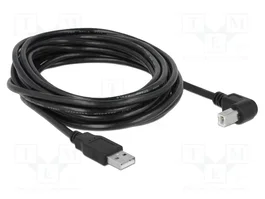 DeLOCK Cable USB 2.0 Tipo-A a Tipo-B Angulado 5 m Negro