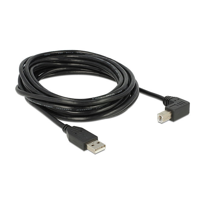DeLOCK Cable USB 2.0 Tipo-A a Tipo-B angulado 5 m Negro DeLOCK Cable USB 2.0 Tipo-A a Tipo-B angulado 5 m Negro
