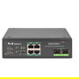 Digitus Conmutador PoE Industrial No Gestionado, 4 Puertos Gigabit Ethernet, 2 SFP Uplink, Montaje Carril DIN, 120W Presupuesto PoE, -40 a 75 grados C