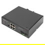 Digitus Conmutador PoE Industrial No Gestionado, 4 Puertos Gigabit Ethernet, 2 SFP Uplink, Montaje Carril DIN, 120W Presupuesto PoE, -40 a 75 grados C