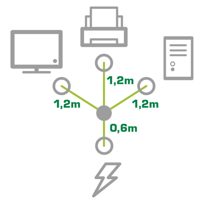 InLine Cable de alimentación 16653B con configuración en Y, 1,8 m