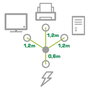 InLine Cable de alimentación 16653B con configuración en Y, 1,8 m