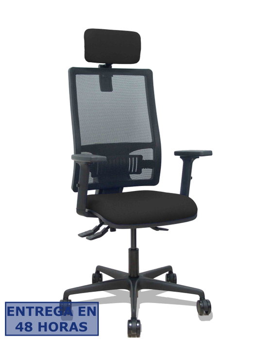 PIQUERAS Y CRESPO Silla Bormate con Mecanismo Asincro, Malla y Asiento Bali Negro PIQUERAS Y CRESPO Silla Bormate con Mecanismo Asincro, Malla y Asiento Bali Negro