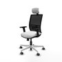 PIQUERAS Y CRESPO Silla de oficina Yunquera con mecanismo Sincro/Traslack, Blanco/Negro
