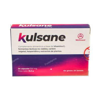 WELMONT Kulsane 30 Cápsulas Complemento Alimenticio con Vitamina C, Fermentos Lácticos y Extractos de Plantas WELMONT Kulsane 30 Cápsulas Complemento Alimenticio con Vitamina C, Fermentos Lácticos y Extractos de Plantas