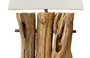 DKD Home Decor Lámpara Sobremesa Lamps 2c 24 Teca y Hierro 20 x 80 x 40 cm