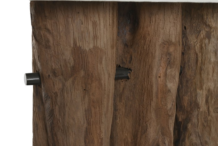 DKD Home Decor Lámpara Sobremesa Lamps 2c 24 Teca y Hierro 20 x 80 x 40 cm