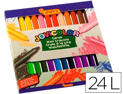 Jovi Jovicolor Ceras de Colores Surtidos, Estuche de 24 Unidades
