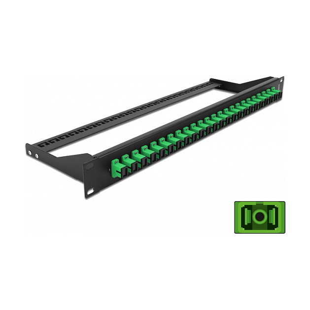 DeLOCK Panel de parches de fibra 19″ 24 puertos SC Simplex verde DeLOCK Panel de parches de fibra 19″ 24 puertos SC Simplex verde