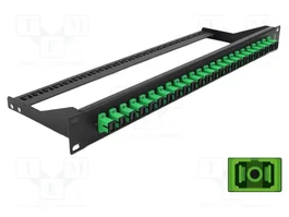 DeLOCK Panel de parches de fibra 19″ 24 puertos SC Simplex verde, 1U