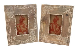 DKD Home Decor Marco de Fotos MDF 10x15 Floral Pintado a Mano Surtido de 2