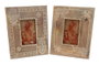 DKD Home Decor Marco de Fotos MDF 10x15 Floral Pintado a Mano Surtido de 2