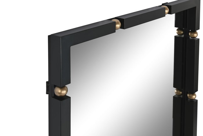 DKD Home Decor Espejo de Hierro y Cristal Negro 64,5x5x96,5 cm