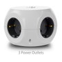 Ewent EW3939 Regleta Cúbica con 3 Tomas y 3 Puertos USB Blanco
