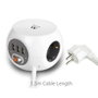 Ewent EW3939 Regleta Cúbica con 3 Tomas y 3 Puertos USB Blanco