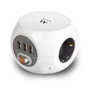Ewent EW3939 Regleta Cúbica con 3 Tomas y 3 Puertos USB Blanco