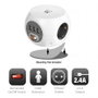 Ewent EW3939 Regleta de Sobremesa Cubo con 3 Tomas de Corriente y 3 Puertos USB de Carga, Color Blanco