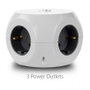 Ewent EW3939 Regleta de Sobremesa Cubo con 3 Tomas de Corriente y 3 Puertos USB de Carga, Color Blanco