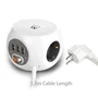 Ewent EW3939 Base Regleta Cubo 1,5m con 3 Tomas AC + 3 Puertos USB (2.4A Total) - Protección Niños, Interruptor, Blanco