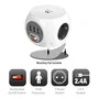 Ewent EW3939 Base Regleta Cubo 1,5m con 3 Tomas AC + 3 Puertos USB (2.4A Total) - Protección Niños, Interruptor, Blanco
