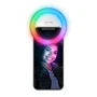 Celly CLICKLIGHTRGBWH Luz Selfie RGB con Clip para Smartphones Universal, 3 Niveles de Intensidad y Modos Dinámicos, Blanco, Portátil, Cargable vía Micro USB