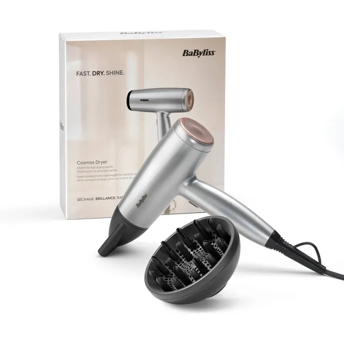 Babyliss Secador de pelo D580DE Cosmos 2100 W con Difusor - Ligero y Compacto