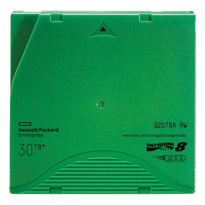 HPE Q2078A Cinta LTO-8 Ultrium 30 TB RW Data Cartridge, Capacidad de compresión 30 TB, 12 TB nativos, Velocidad 700 MB/s