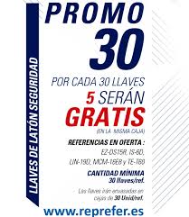 JMA Pack Promocional 25+5 Llaves de Seguridad Latón Modelo LIN-19D
