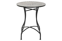 DKD Home Decor Mesa Terraza y Jardín Multicolor Negro Metal Cerámica 60x60x72 cm