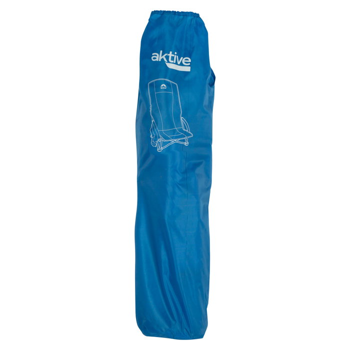 Aktive Silla plegable azul con bolsillo y posavasos Aktive Silla plegable azul con bolsillo y posavasos