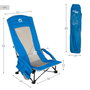 Aktive Silla plegable azul con bolsillo y posavasos